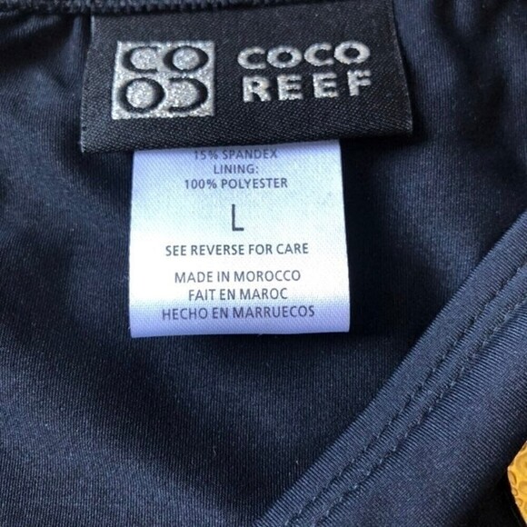 Coco Reef Bikini Swim Bottoms Solid Black Snake Print Belt Gold Hardware L NWT - Picture 3 of 7